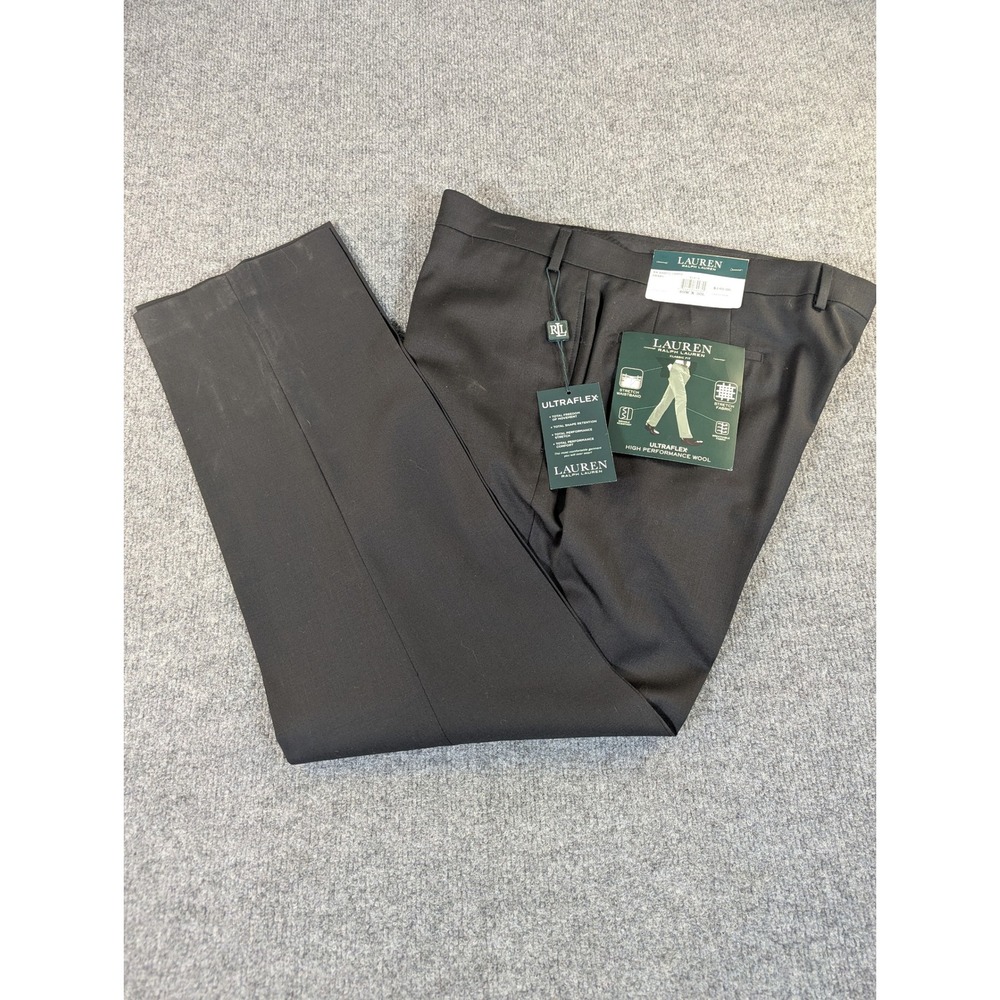 Lauren Ralph Lauren‎ Men Ultraflex Wool Dress Pants Black NWT 40Wx30L #2356